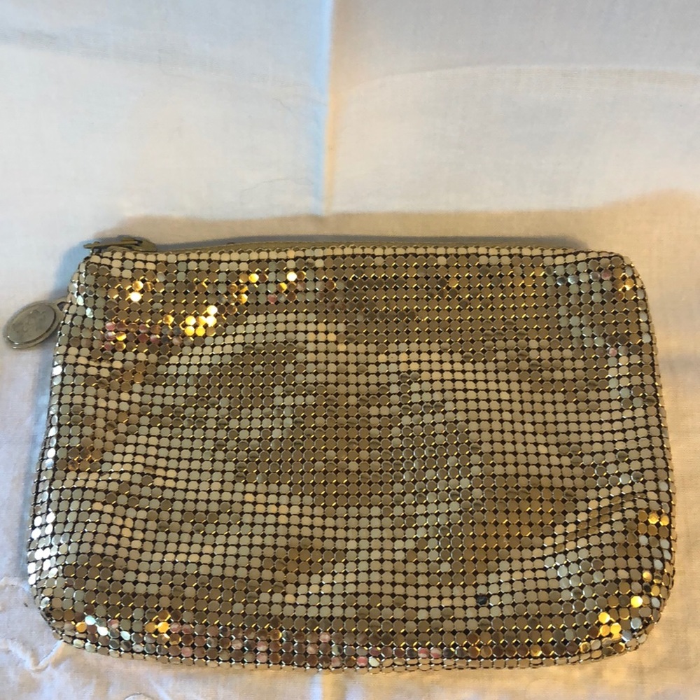Vintage gold mesh wallet clutch